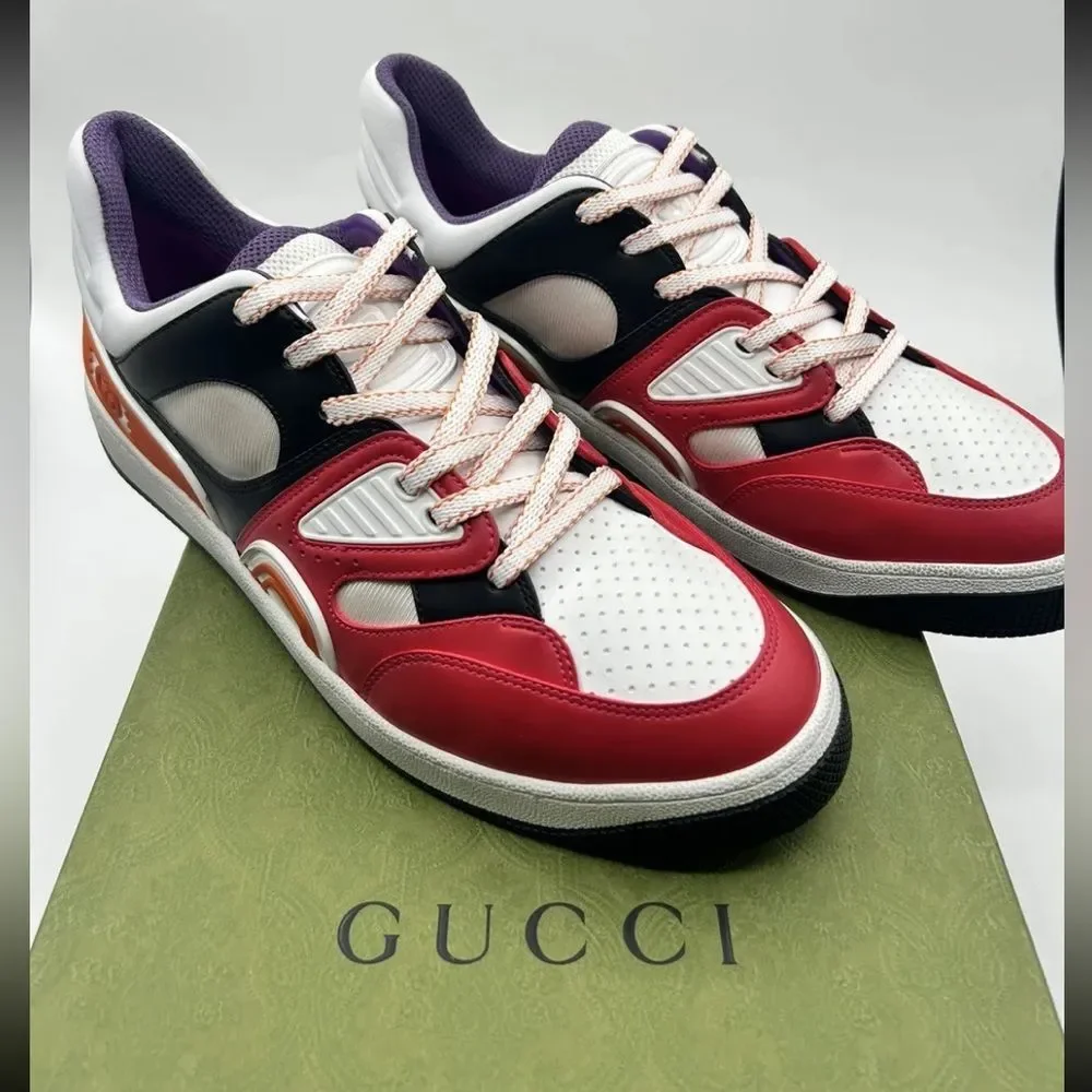 Gucci Basket Low Multicolor Demetra Men's Sneakers US 10.0 Made in Italy - Picture 8 of 10